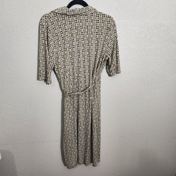 Max Studio Womens Floral Print Wrap Dress XL Polyester/Spandex Brown & Beige - Picture 6 of 13